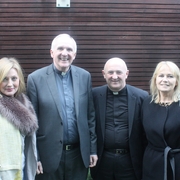 Bishop Brendan Leady with St. Johns Parish Delegates, Sharon Collopy, Fr. Noel Kirwan & Marion McDonnell